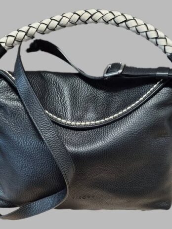 Tasche “ Visona “ in Schwarz/Leder Breite ca 38cm Höhe ca 29cm