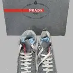Sneakers “ Prada “ Größe 39,5 in Graublau/Leder