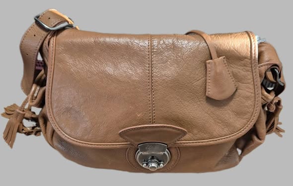 Tasche " Upla " in Cognac/Leder Breite ca 36cm Höhe ca 25cm (leichte Gebrauchsspuren)