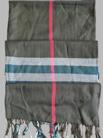 Schal “ Made in Italy “ in Olivgrün/Petrol/Rot kariert 100% Viscose