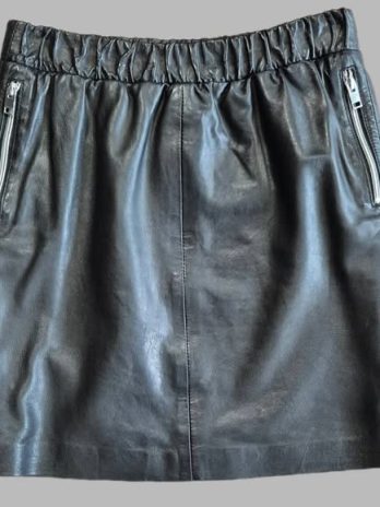 Rock “ Gipsy “ Größe 36 in Schwarz/Leder elastischer Bund