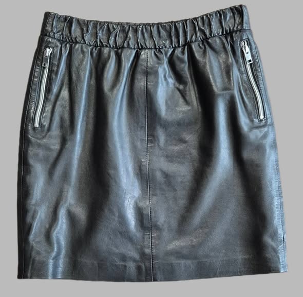 Rock " Gipsy " Größe 36 in Schwarz/Leder elastischer Bund