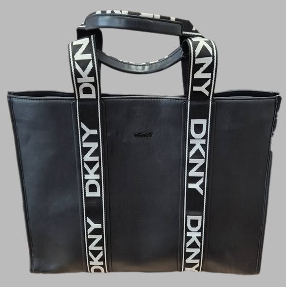 Tasche/Shopper " DKNY " in Schwarz/Logoprint/Kunstleder Breite ca 41cm Höhe ca 34cm