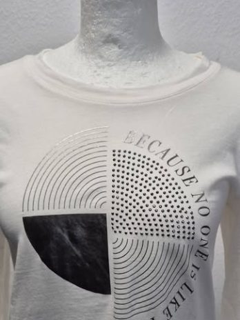 Shirt “ S. Oliver “ Größe 36 in Offwhite/Print Baumwolle