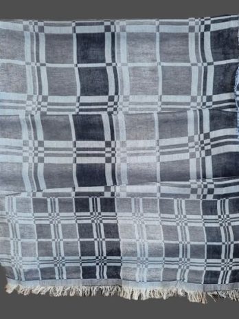 Schal “ Bonita “ in Hellgrau/Hellblau/Dunkelblau kariert NEU! 50% Baumwolle 50% Viscose