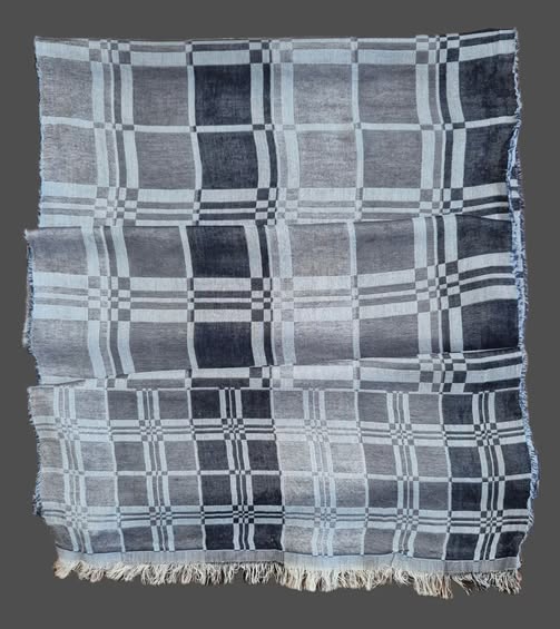 Schal " Bonita " in Hellgrau/Hellblau/Dunkelblau kariert NEU! 50% Baumwolle 50% Viscose