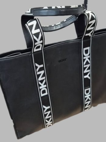 Tasche/Shopper “ DKNY “ in Schwarz/Logoprint/Kunstleder Breite ca 41cm Höhe ca 34cm