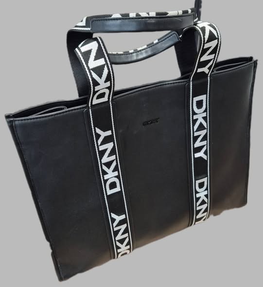 Tasche/Shopper " DKNY " in Schwarz/Logoprint/Kunstleder Breite ca 41cm Höhe ca 34cm – Bild 2