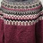 Pulli “ Handarbeit “ Größe 36/38 in Burgundy/Anthrazitgrau/Offwhite/Norwegermuster Wolle