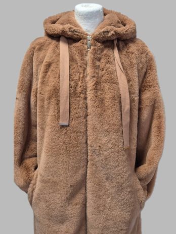 Mantel mit Kapuze “ Rino & Pelle “ Größe 36 in Camel/Webpelz